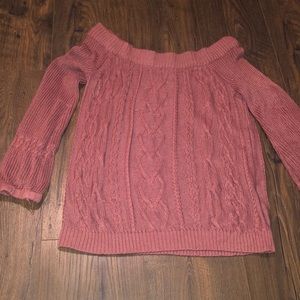 Pink off the shoulder sweater from NY&Co